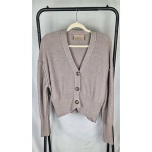 Rose & Crown V-Neck Cardigan Sweater Small Oversized Knit Button Up Long Sleeve